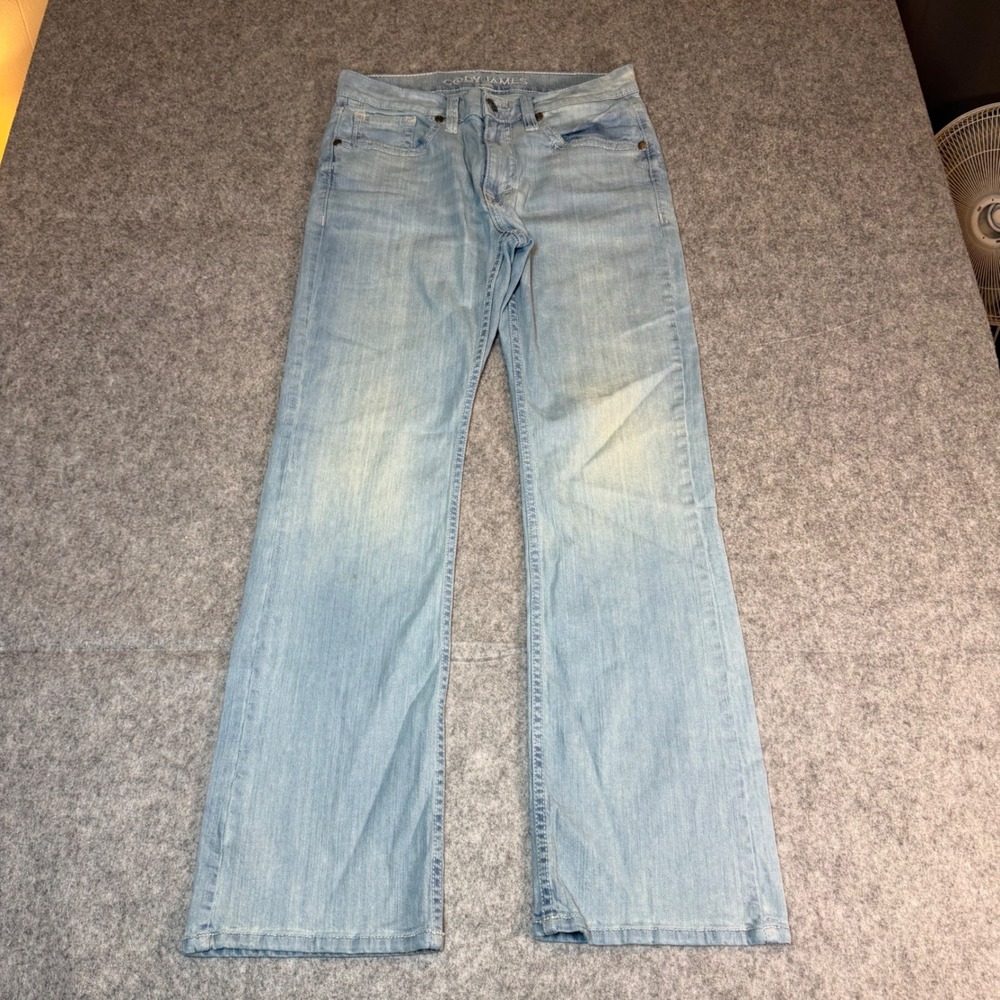Cody James Mens Light Wash Straight Leg Stretch Denim Jeans 32x32 Blue